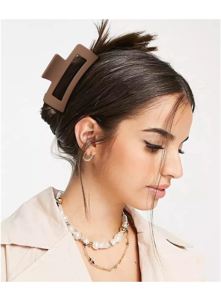 Generic Large Hair Claw Clips Set - 4 Pieces  – Strong Hold Matte Hair Clips for Women, Non-Slip Jaw Clips for Thick & Thin Hair, Bun & Updo Styling – 4 Pieces Multicolor - Image 2